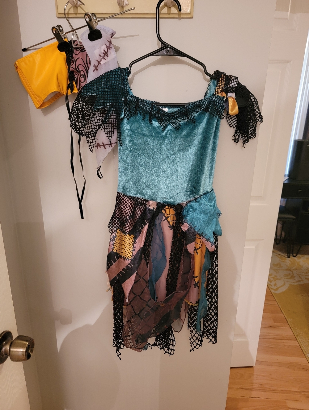 Sally From Nightmare Before ChristmaGirls Teal Patchwork Halloween Costume Dress
